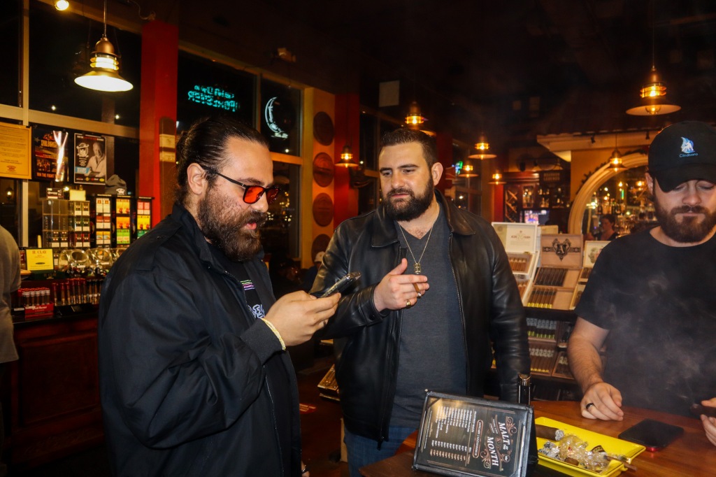 Donovann and Jared smoking cigarillos