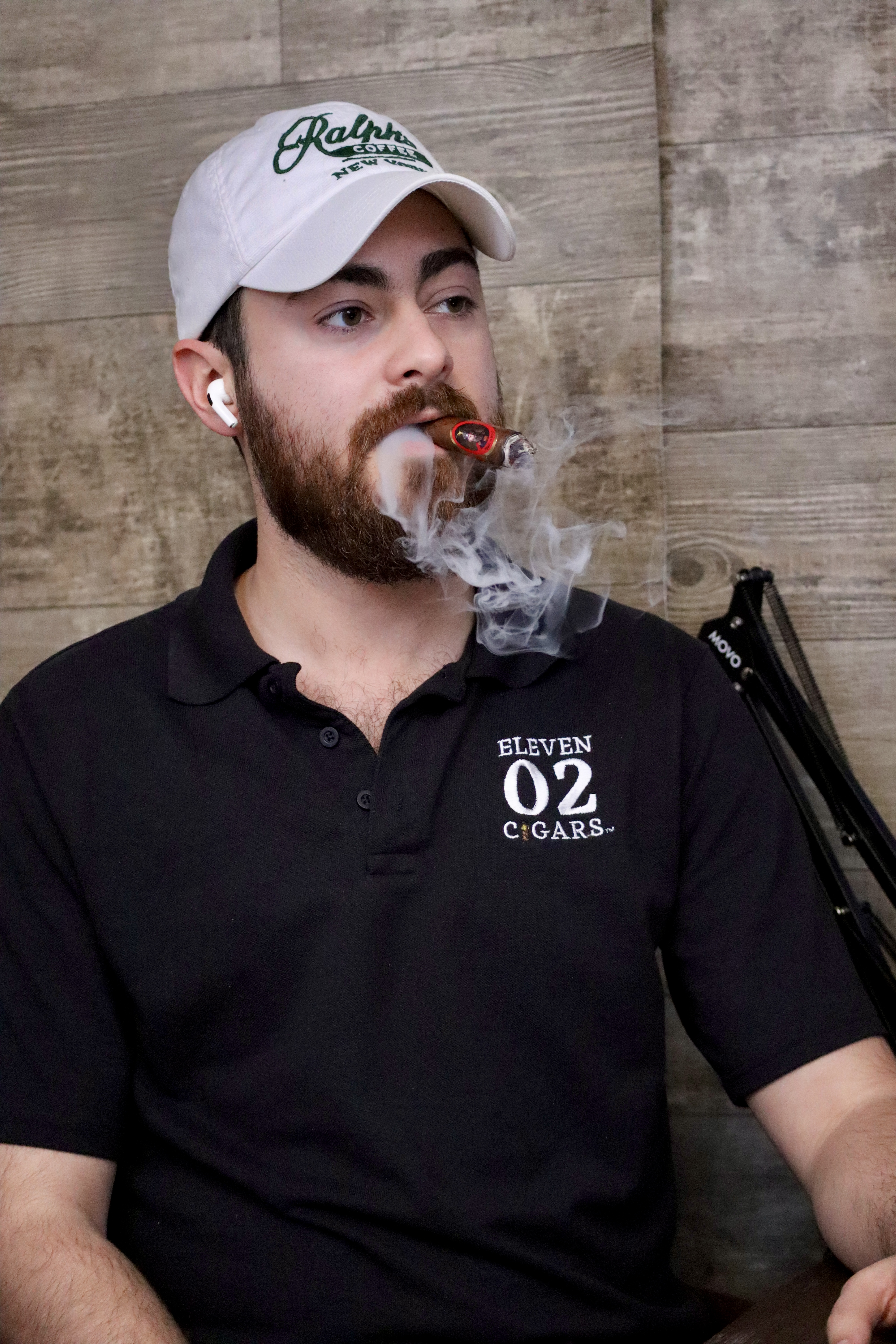 Alex smoking the Besa cigar