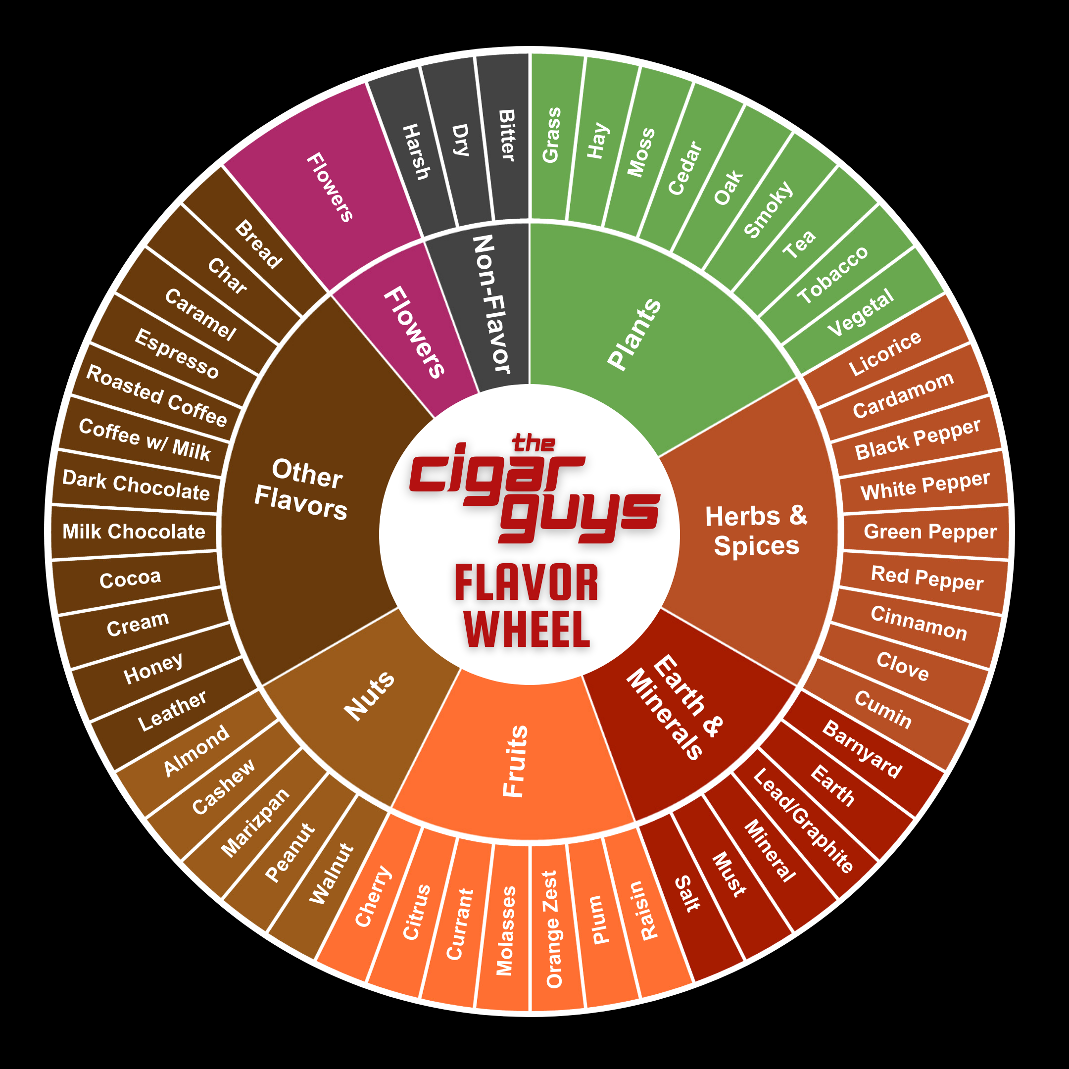 Premium Cigar Flavor Wheel